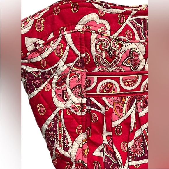 Vera Bradley Quilted Rosie Posie Red Heart Tote Bag/Purse - Picture 6 of 12